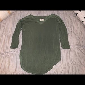 Green Hollister Quarter Sleeve